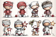Whimsical Dolls Clipart Bundle, an Illustration by Dream Creation (Thumbnail 6 of 7)