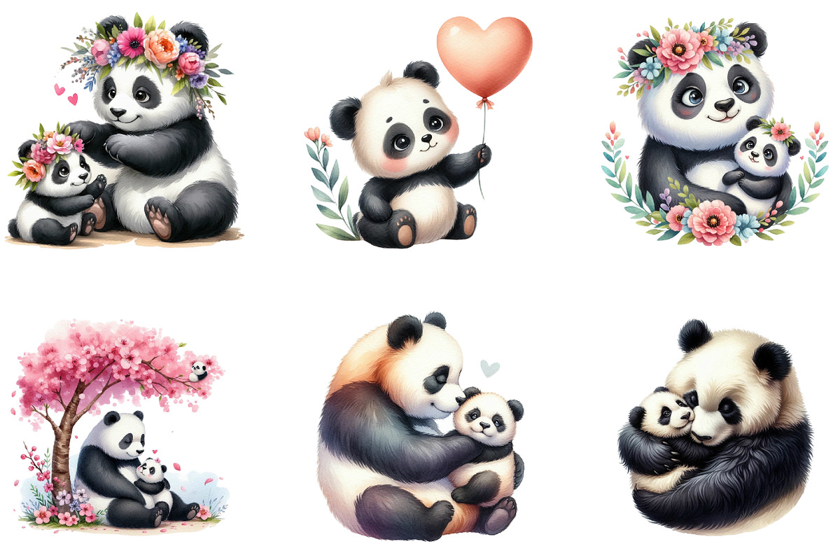 Mother's Day Panda Sublimation, a Seasonal Illustration by DreamArtGraphic (Photo 2 of 4)