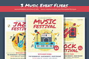 3 Music Event Flyers, a Flyer Template by Marco Zenki (Thumbnail 1 of 5)
