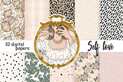 Self Love Digital Paper, a Pattern Graphic by GlamArtZhanna (Thumbnail 3 of 3)