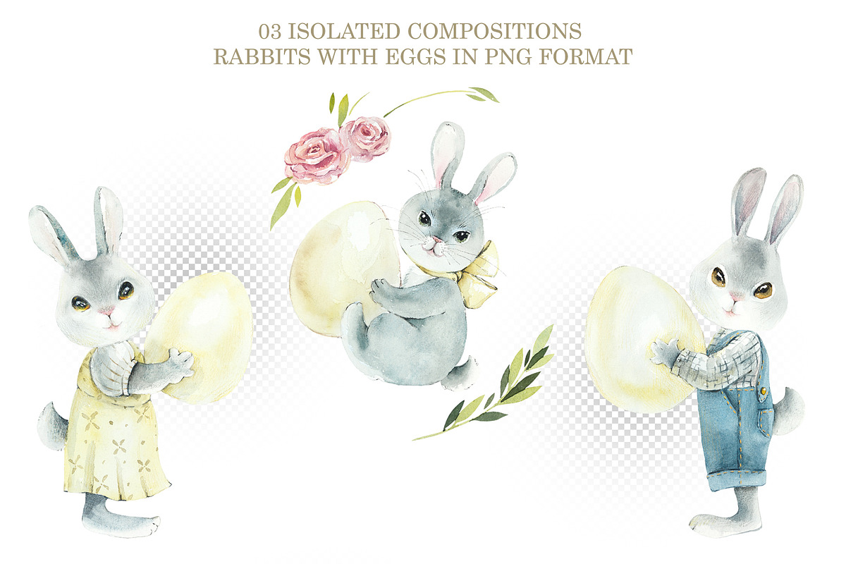 Watercolor Easter, an Animal Illustration by Budogoshch (Photo 2 of 5)