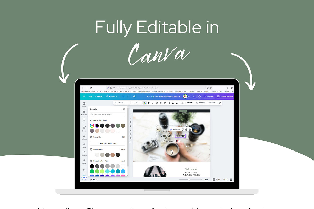 Photography Canva Website Template, a Landing Page Template by Digital Content Mix (Photo 5 of 6)