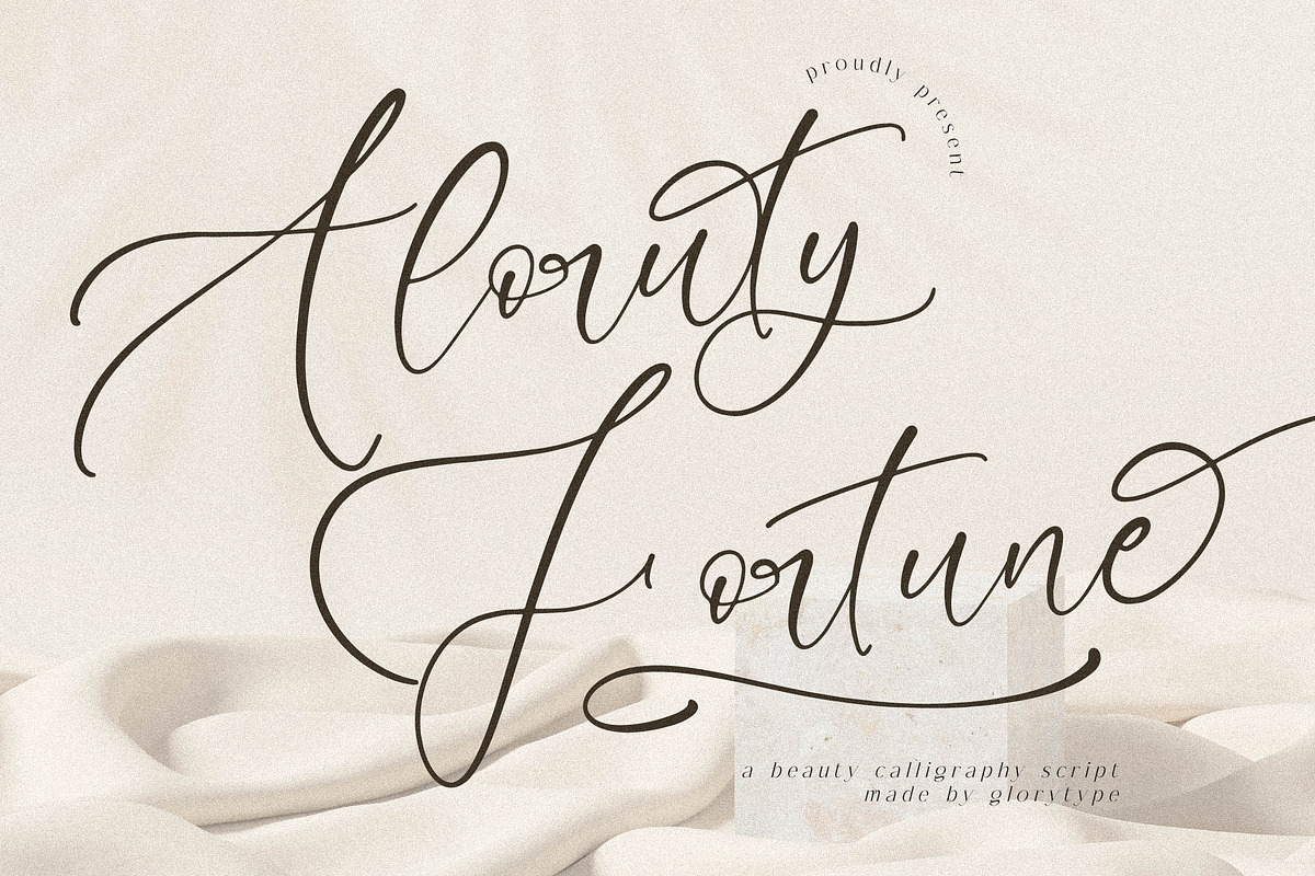 Aloruty Fortune Beauty Calligraphy, a Script Font by Letterena Studios Script (Photo 1 of 15)