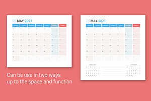 Calendar 2021 Planner Design