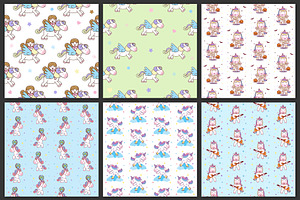 16 Seamless Pattern Unicorn