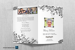 Funeral Program Template Black White