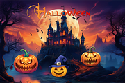 Halloween pumpkin set, backgrounds, an Object Graphic by GraphicRedStudio (Thumbnail 6 of 7)