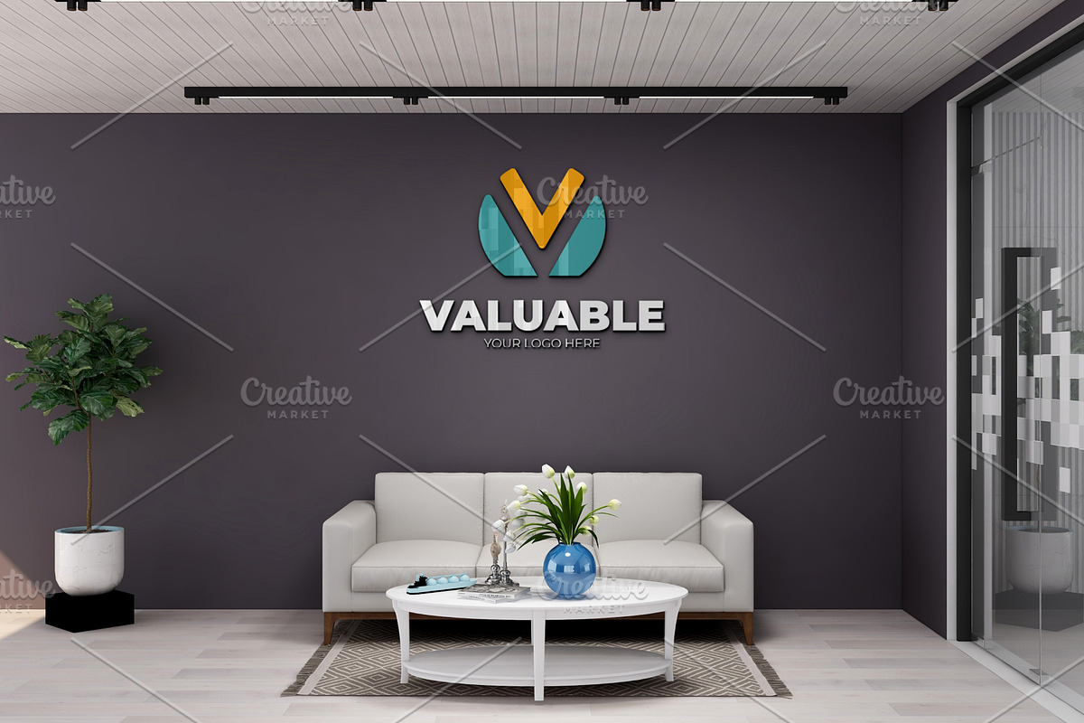 PSD Minimalist Lounge Wall Mockup, a Product Mockup by Ayy (Photo 11 of 15)