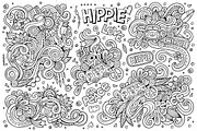 Hippie Doodles Designs Big Set, a Decorative Illustration by BALABOLKA (Thumbnail 6 of 10)