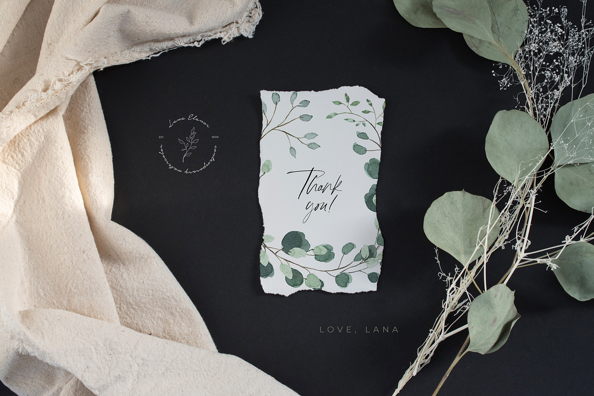 JUST GREEN leaves greenery foliage, a Decorative Illustration by Lana Elanor (Photo 8 of 8)