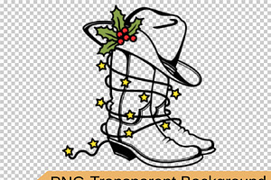 Cowboy Christmas SVG, PNG Cowboy Hat