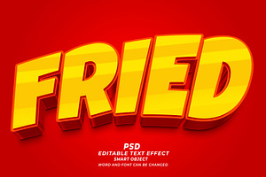 Fried Food PSD 3d Editable Text