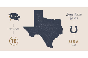 Texas state map silhouette, lone, an Illustration by Foxys Graphic
