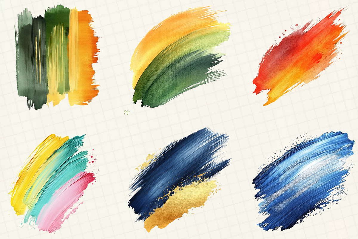 Colorful Brushstroke Clipart, an Illustration by OK Design (Photo 3 of 5)