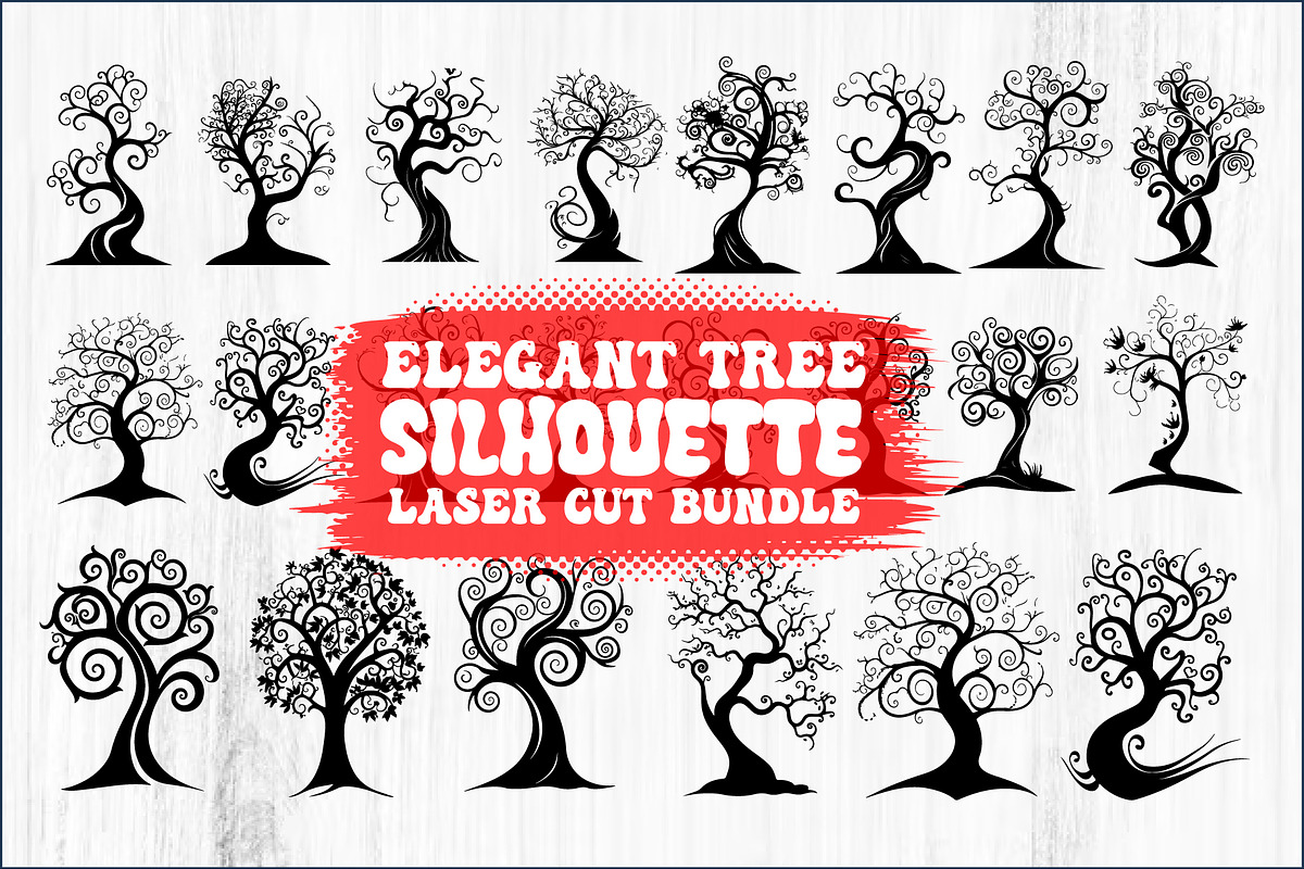 Tree Laser Cut Bundle | Decorative, a Graphic by jahid234 (Photo 1 of 9)
