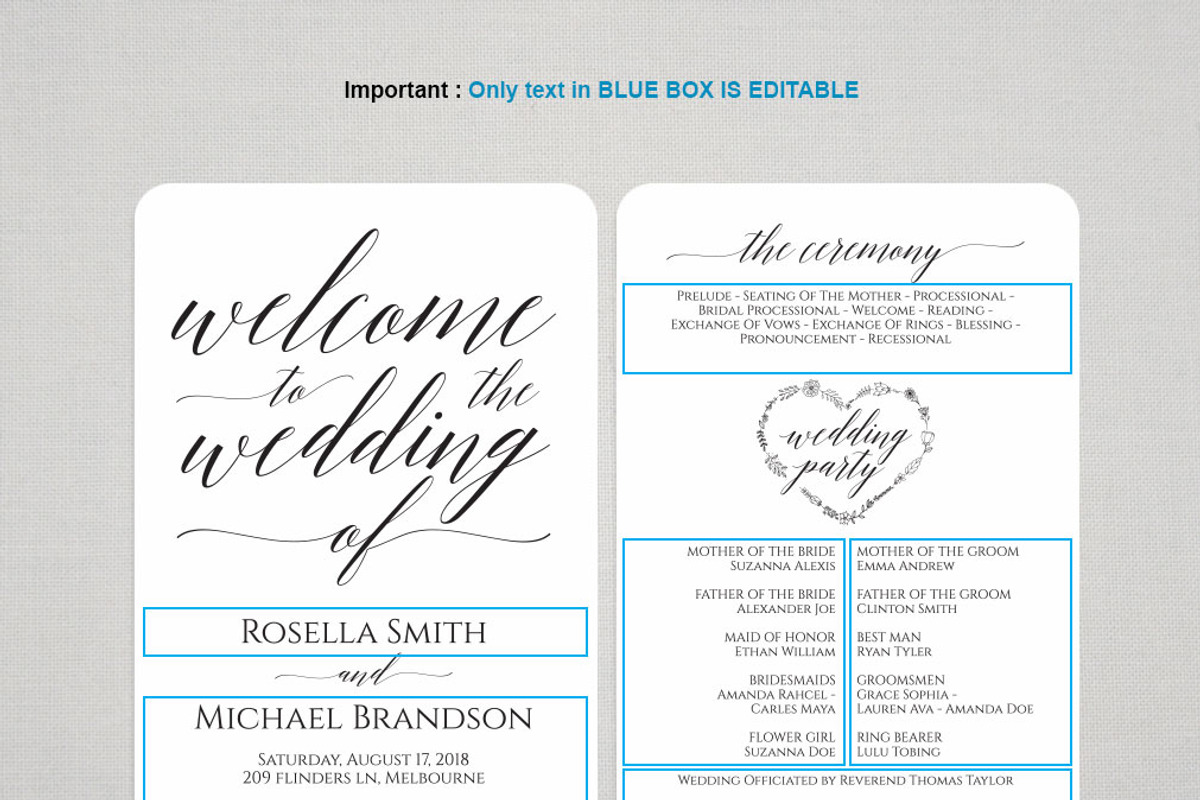 Wedding Program Fan SHR381, an Invitation Template by Shafura_Wedding (Photo 5 of 5)