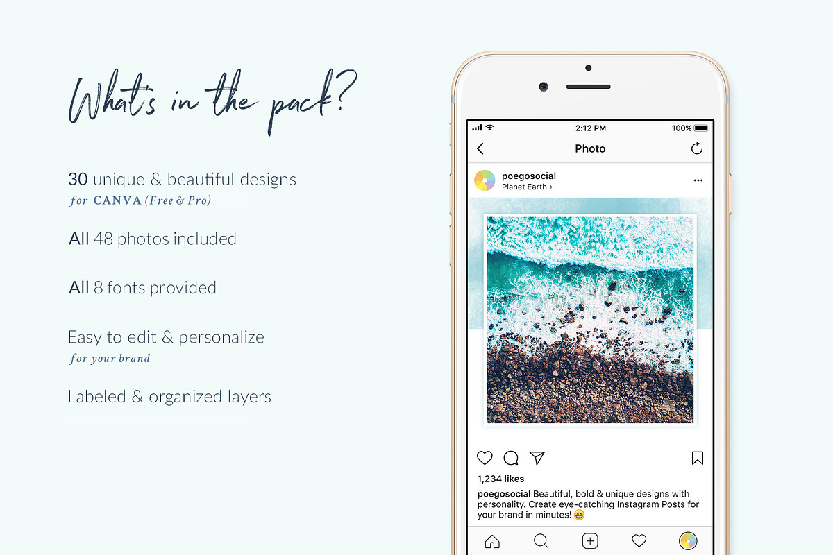 Instagram Posts Oceans | CANVA, a Social Media Template by Poego Social (Photo 2 of 8)