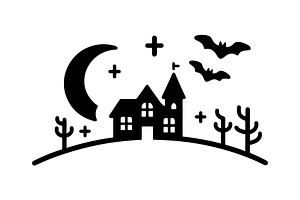 Spooky Halloween Silhouette, a Branding & Logo Template by Vectorium Studio