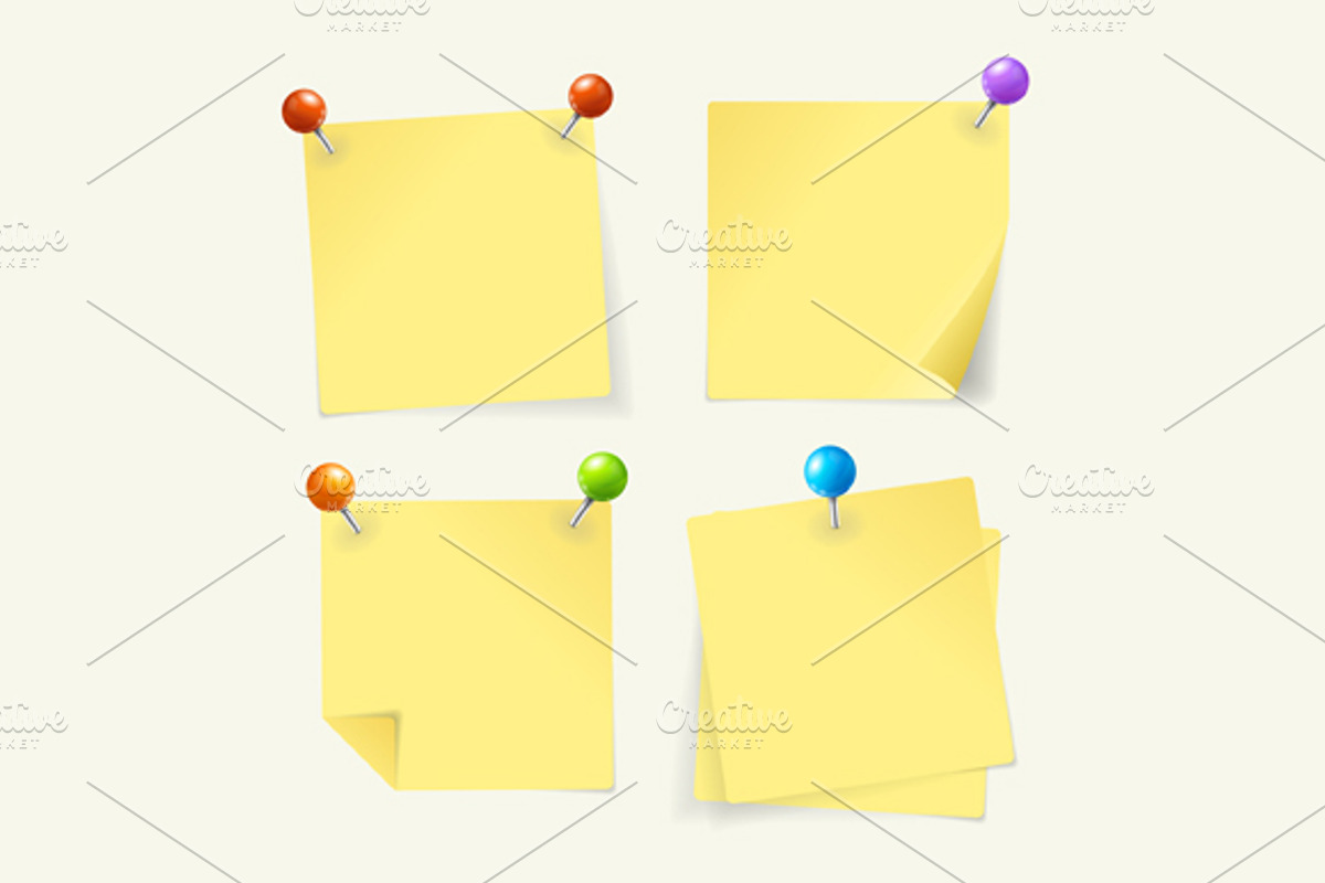 Vector pin yellow paper