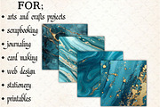 Teal and Gold Glitter Ink Textures, a Pattern Graphic by Libby Wishes (Thumbnail 5 of 5)