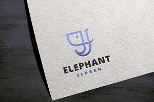 Letter J Elephant Logo