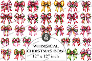 Whimsical Christmas Bow Clipart, an Illustration by DreamArtGraphic (Thumbnail 1 of 5)