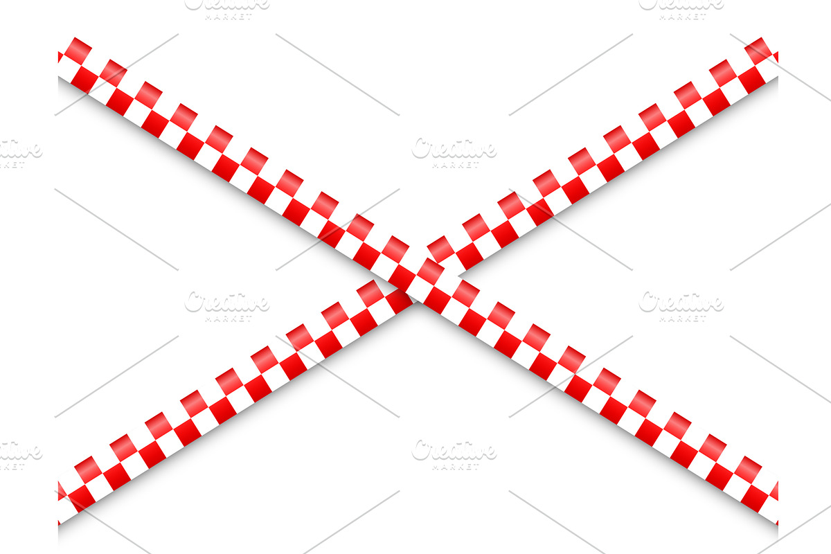 Barricade construction tape. Red, an Object Illustration by 32pixels