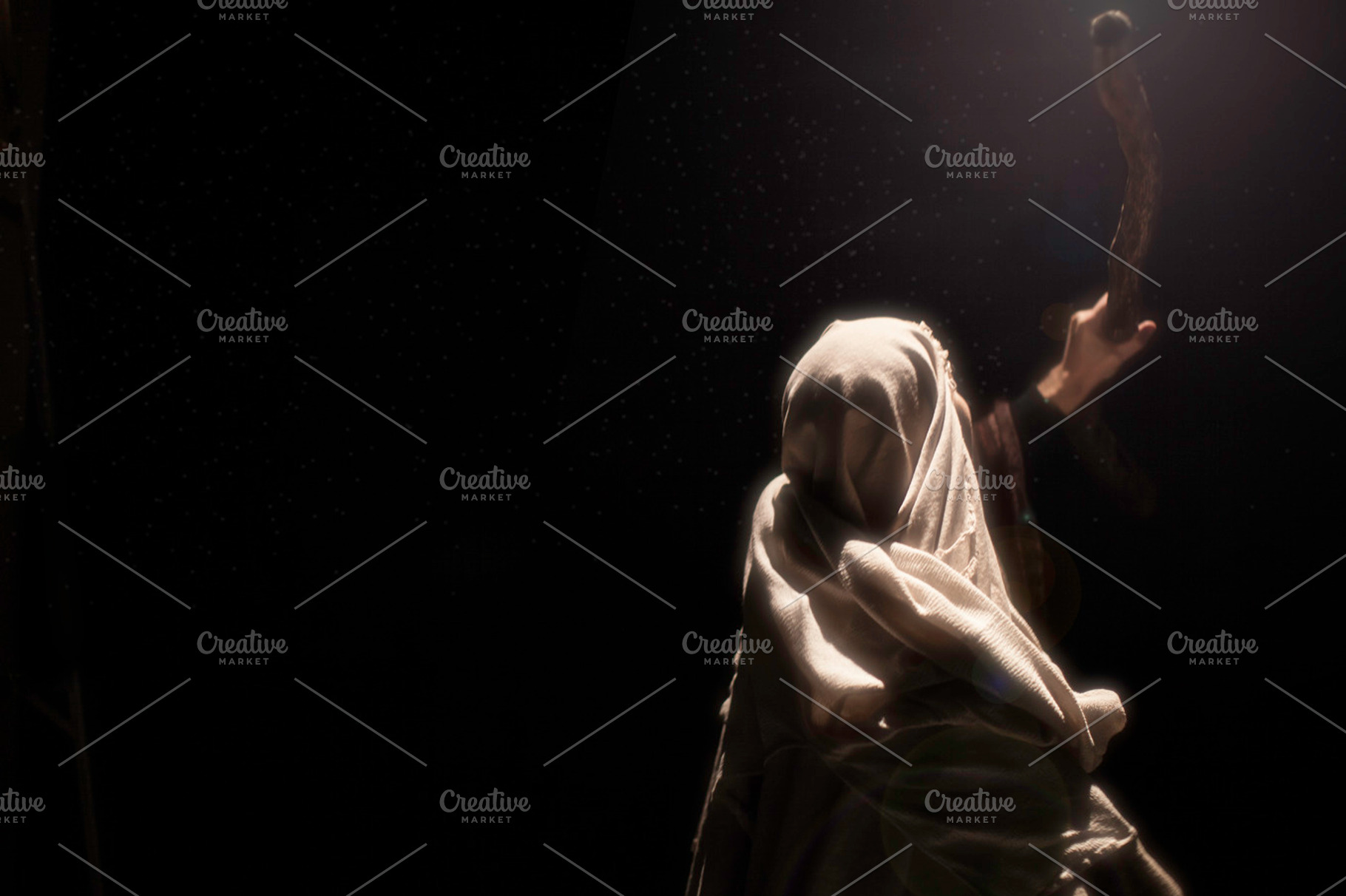 Light shining on a shepherd, a Holiday Photo by Lightstock