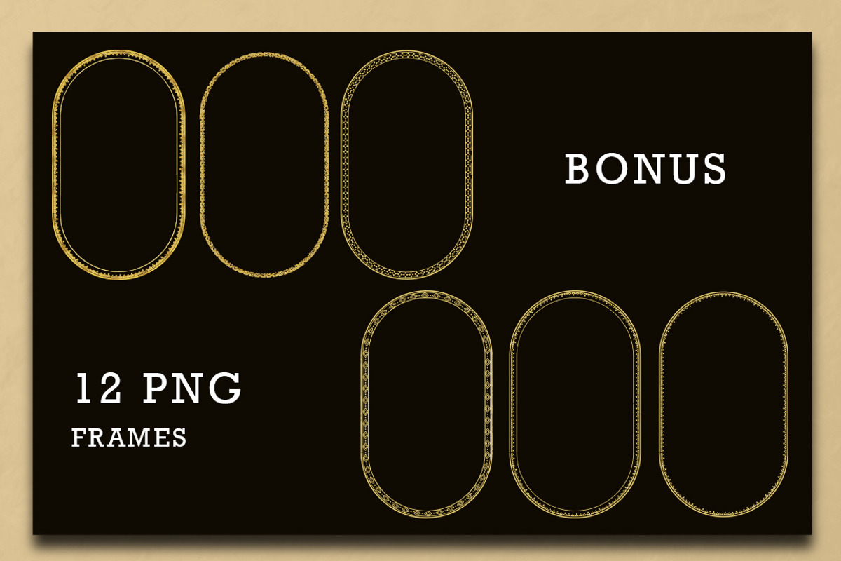Golden Vintage AI Brushes + BONUS, a Decorative Illustration by Design Unique (Photo 9 of 9)