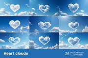 Heart Clouds. 23 images, an Object Illustration by Handmadefont (Thumbnail 6 of 11)