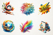 Back to School Brushstrokes Clipart, an Illustration by RobertsArt (Thumbnail 6 of 7)