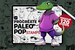 Procreate Paleo Pop Stamps, a Shape Add-On by Spasibenko Art