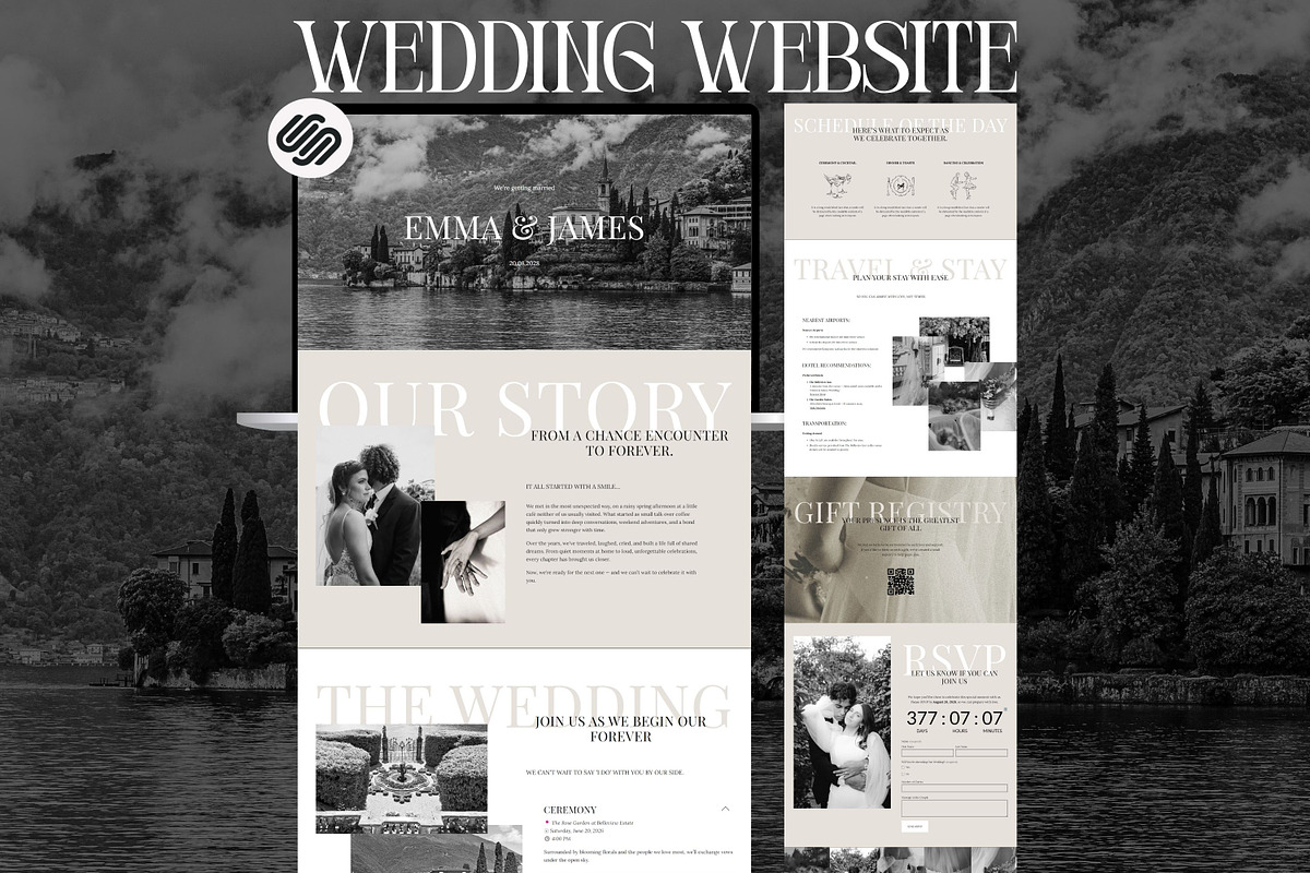 Squarespace RSVP Wedding Template, a Squarespace Template by Sofia Designs (Photo 1 of 7)