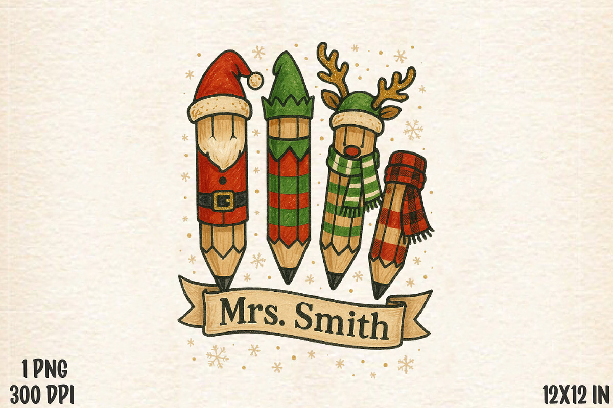 Custom Tecaher Christmas Png, an Illustration by Designworld (Photo 1 of 5)