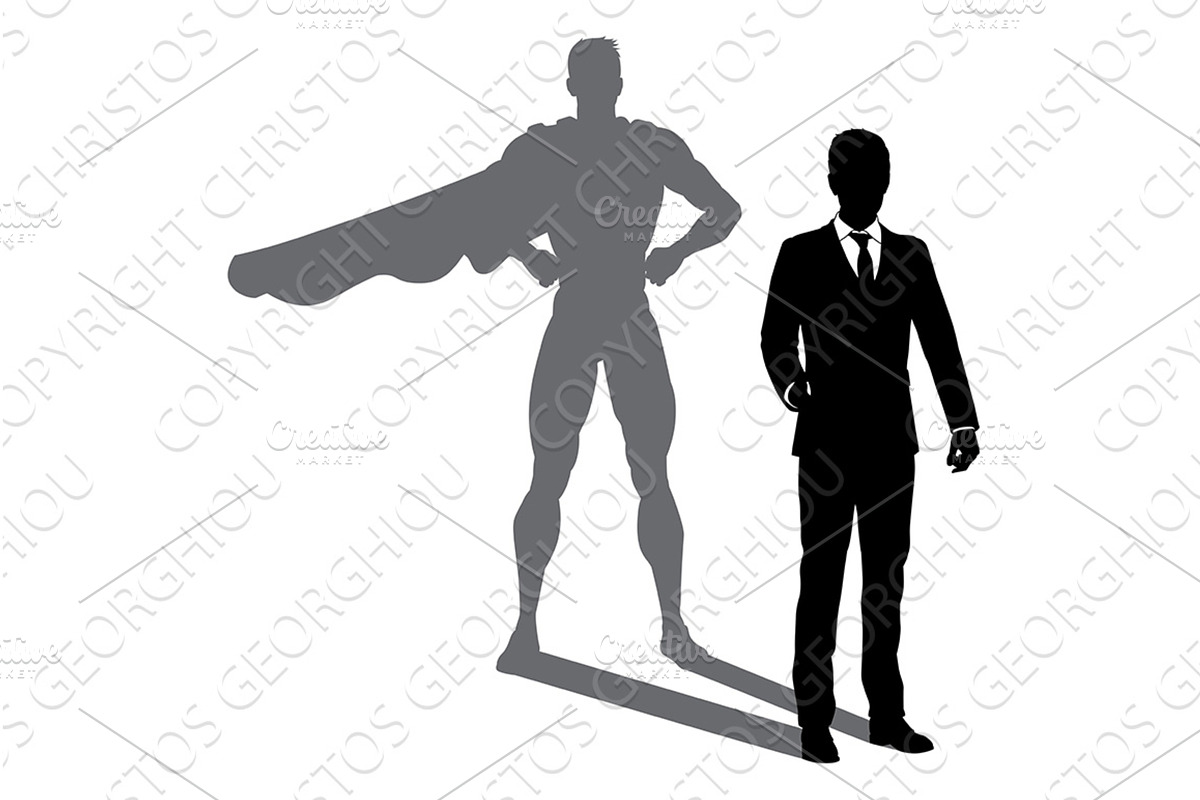 Superhero Business Man With Super, a Person Illustration by Christos Georghiou