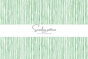 green stripes watercolor pattern, a Pattern Graphic by Pink Studio Art