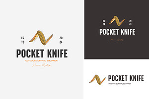 simple pocket knife logo vintage vec, a Branding & Logo Template by Pyruos ID
