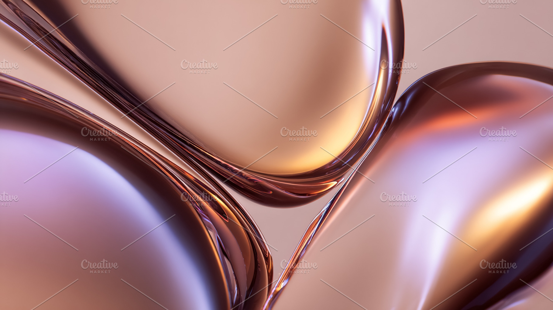 Abstract rose gold fluid shapes creating dynamic curves and reflections for a m, a Photo by Studio ANNA