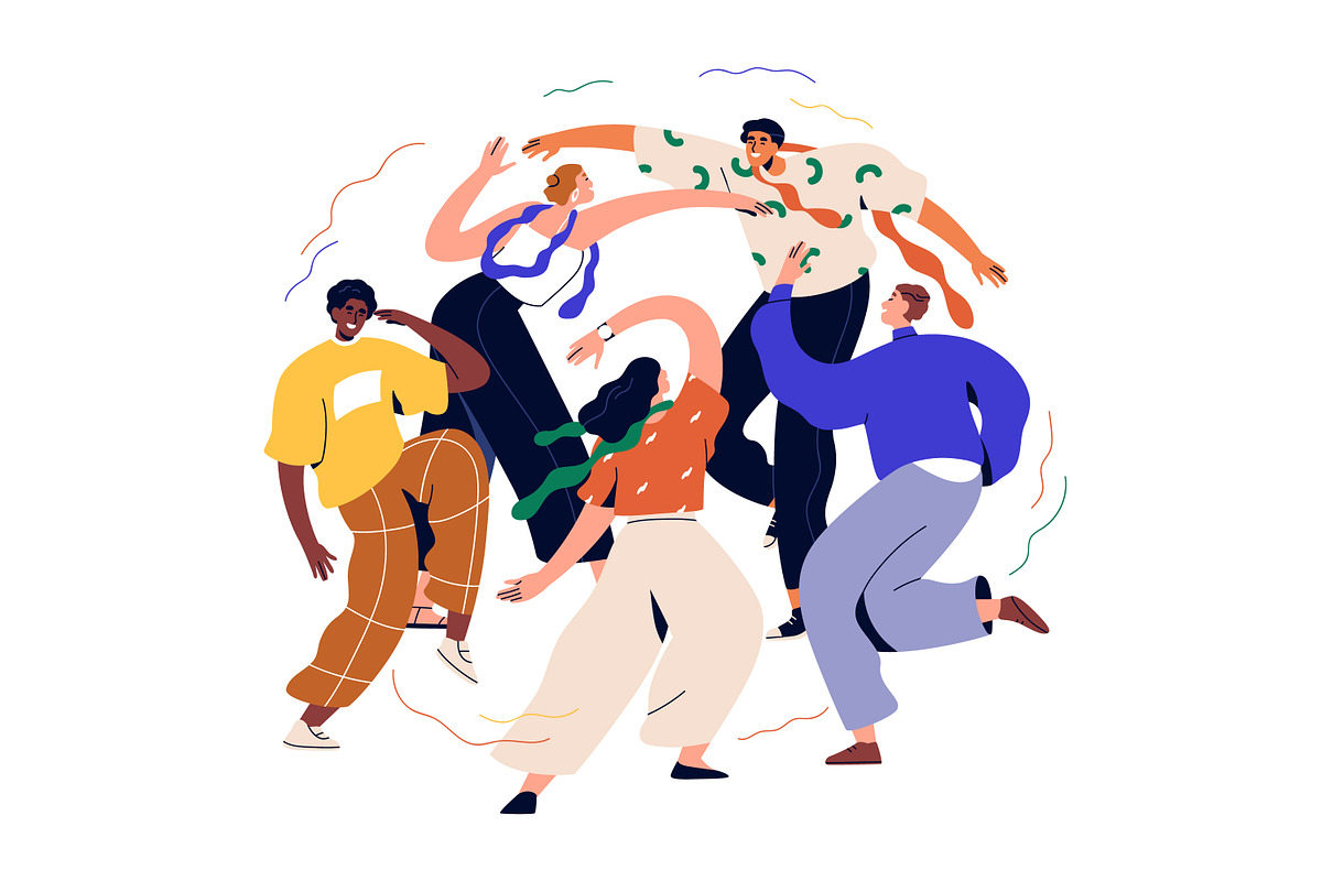 Happy people dancing at party set, a Person Illustration by Good Studio (Photo 2 of 14)