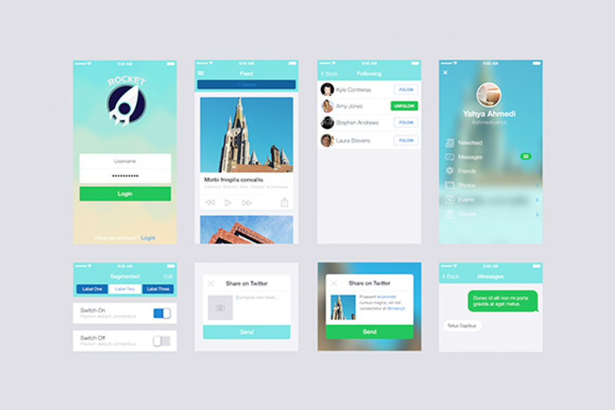 Rocket App UI Kit, an UI Kit Template by Creative VIP