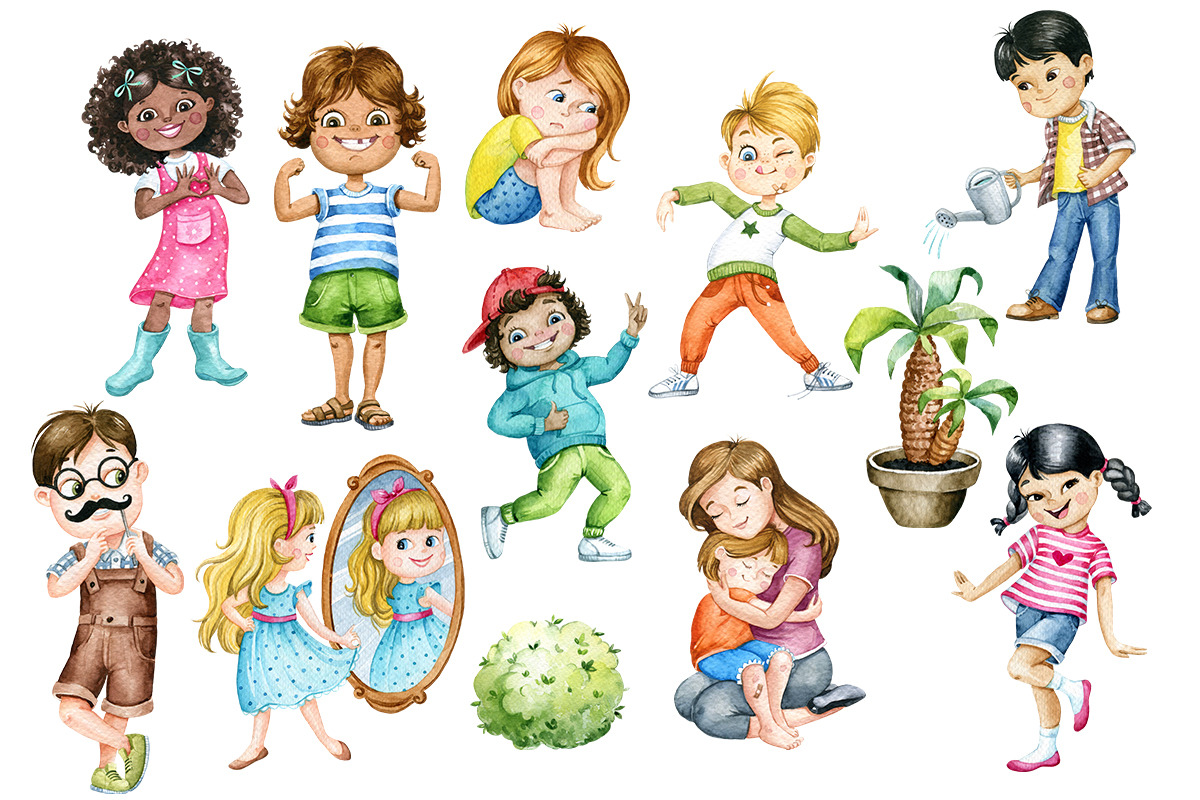 Funny Kids clipart, Kids Emotions, a Person Illustration by SimpleWishesArt (Photo 2 of 6)