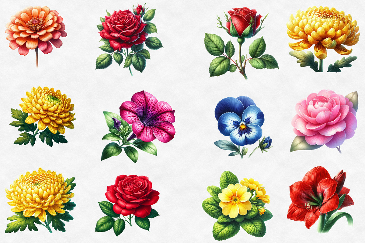 Watercolor Floral Clipart, an Illustration by Designworld (Photo 3 of 6)