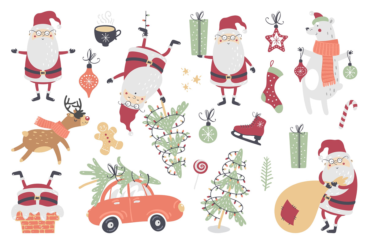 Hand Drawn Christmas set, a Decorative Illustration by dv_illustration (Photo 2 of 3)