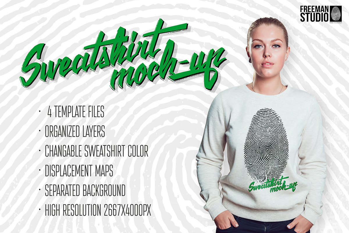 Sweatshirt Mock-Up, a Hoody Mockup by Freeman Studio (Photo 1 of 6)