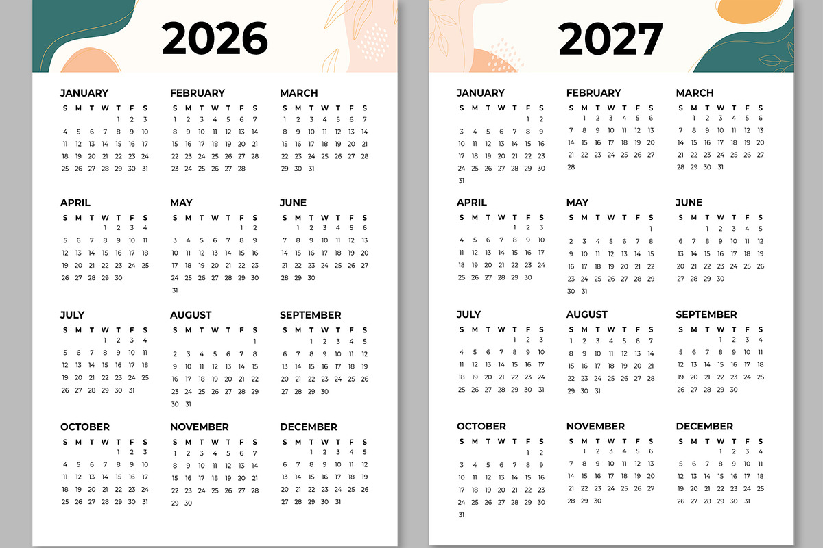 Wall Calendar 2024 to 2027 Template, a Stationery Template by MightyDesign (Photo 4 of 7)