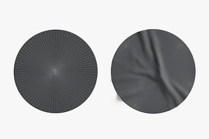 Two Black Round Stickers 3D Model