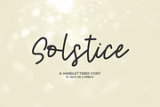 Solstice Script, a Handwritten Font by Beck McCormick (Thumbnail 1 of 10)
