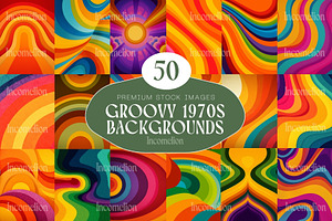 50 Groovy 1970s Backgrounds, a Decorative Illustration by Incomelion