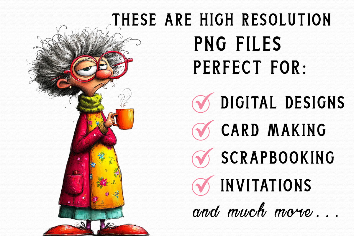 Whimsical Grandma Clipart, an Illustration by Libby Wishes (Photo 4 of 7)