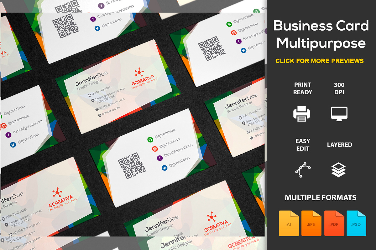 Business Card Multipurpose, a Business Card Template by DesignsStore (Photo 1 of 3)